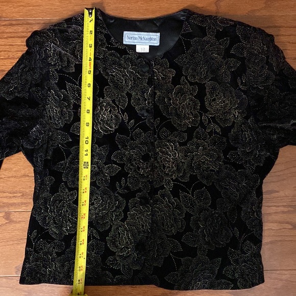 Vintage Norton McNaughton blk velvet jacket - Size 12 - Picture 9 of 10